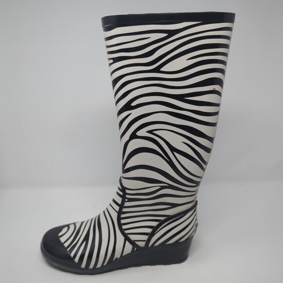 Michael Kors Zebra Rain Womens Wedges Boots Size 8 - Picture 2 of 8